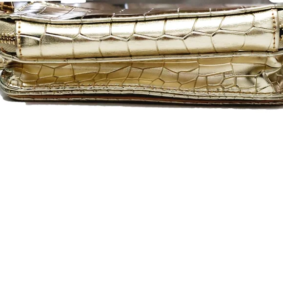 Simply Southern Womens Gold Alligator Embossed Small Crossbody Bag NEW! - Picture 9 of 10